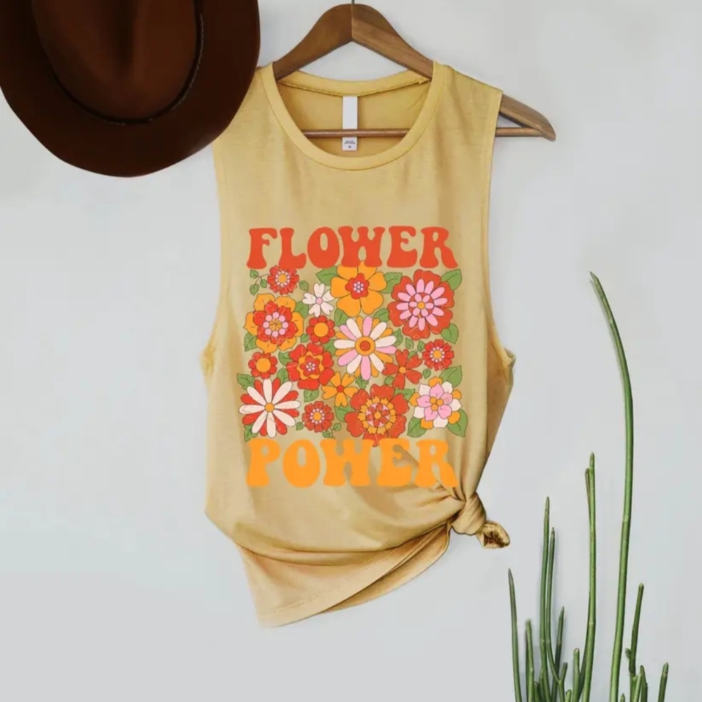 Flower Power Muscle Tank Top